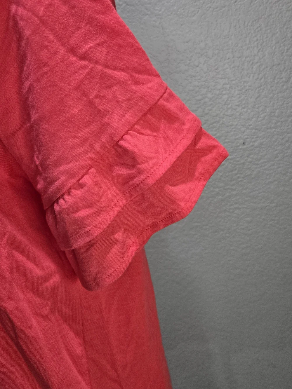 Michael Kors Bright Coral Short Ruffle Sleeve Tee